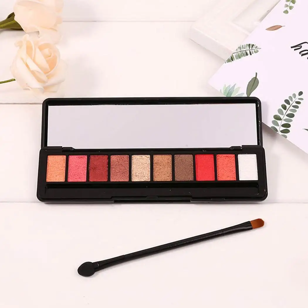 Новый макияж Красота Shimmer Matte Eye Pastic Shadow 10 палитра цветов с двухсторонней 15 г