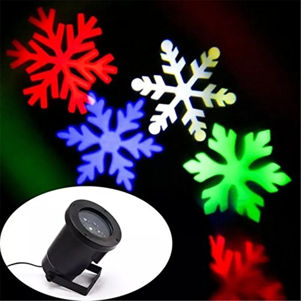 Laser Projector Waterproof Moving Snow Snowflake SpotLight Christmas New Year LED Stage Party Light Garden | Лампы и освещение