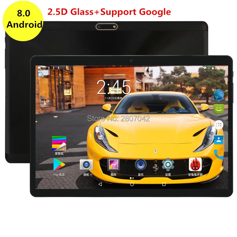 Google 10 дюймовый планшет Android 8 0 4 Гб ОЗУ 64 ПЗУ Восьмиядерный 1280X800 2.5D IPS экран Две sim