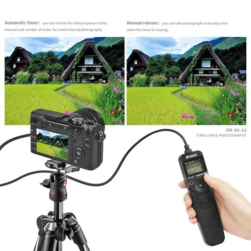 RR-90 LCD Timer Remote Control Shutter Release for Fujifilm X-T1/X-A1/X-M1 Long-distance camera timing shutter Line | Электроника