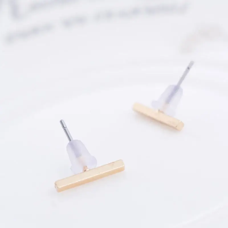 

Minimalist Silver Color Black Gold Color Thin Dainty Bar Stick Line Earrings Jewelry Wedding Party Band Earring 1Pair