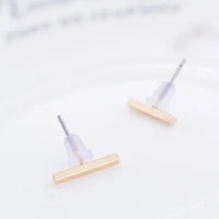minimalist silver color black gold color thin dainty bar stick line earrings jewelry wedding party band earring 1pair