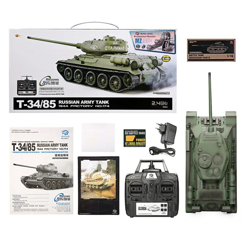 Heng Long 3909 1 1/16 2 4G T 34 Rc автомобиль боевой танк металлический трек W/звуковая игрушка