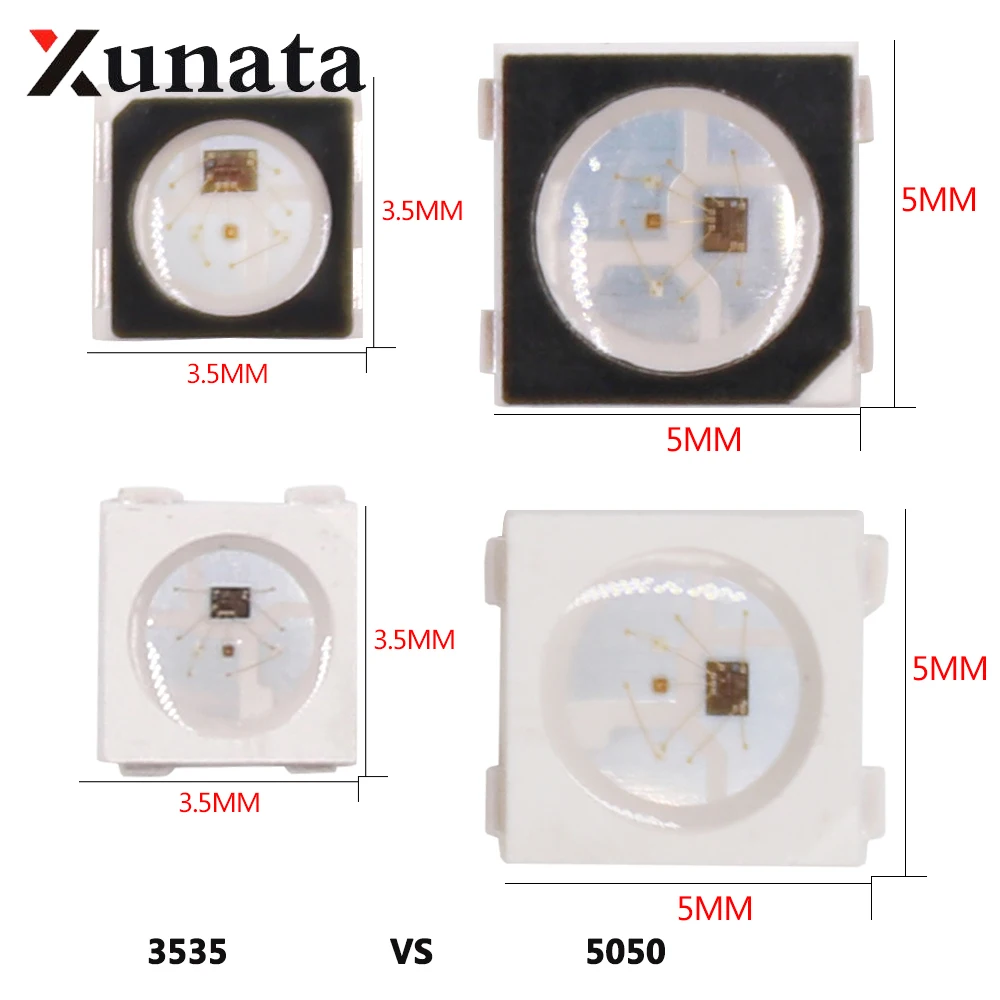 

DC5V Individually Addressable SK6812 Mini 3535 5050 SMD RGB LED Chip Digital Pixels White/Black Same as WS2812B Leds Bead