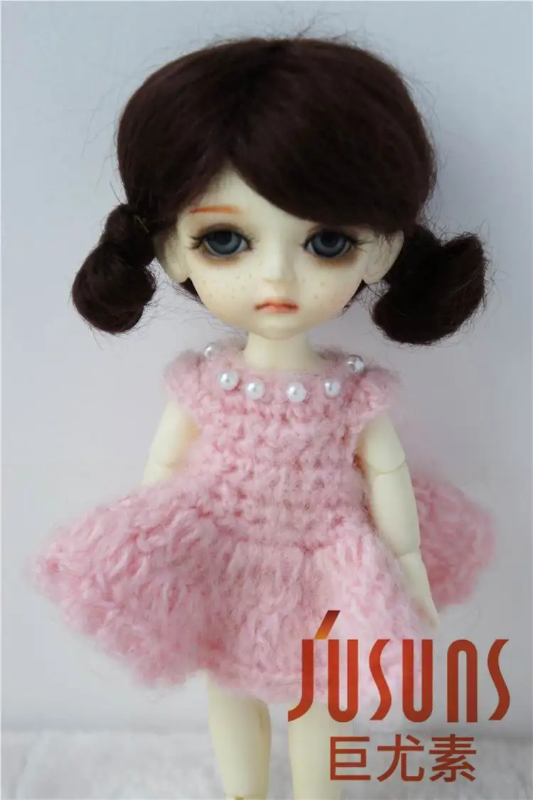 Волосы для куклы JD142 1/12 1/8 два пони BJD мохеровый парик Размер 3 4 дюйма 5 дюймов
