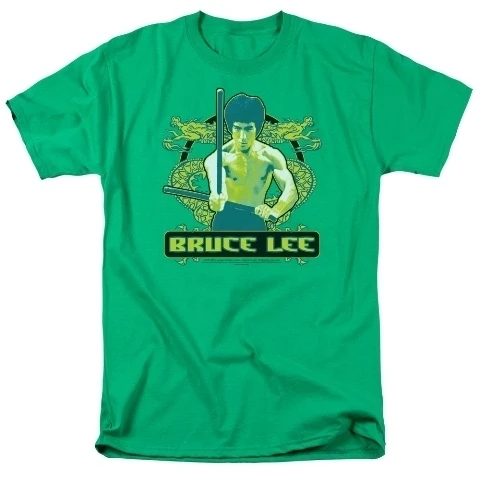 Trevco Брюс Ли двойные драконы короткий рукав для взрослых 18 1 Tee Kelly Green Small| |