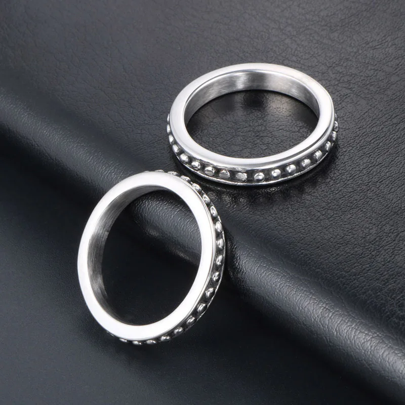 US 5-10 Size Classic Stainless Steel Rings for Men and Women Wave Point Grain Of Ring Lovers Male Women's | Украшения и