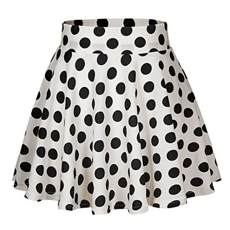 

Women Skirt Vintage Dot Print Skirts Womens Clothing Women High Waist Skirt Ladies Skirts Casual Streetwear Faldas Largas Mujer