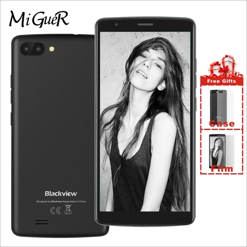Blackview A20 смартфон с 5 дюймовым 18:9 ОЗУ 1 ГБ ПЗУ 8 Android Go MT6580M двойная задняя камера 0 МП