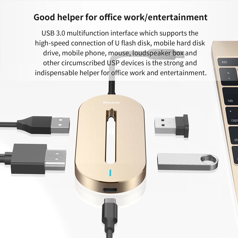 Baseus TYPE C концентратор Интерфейс расширитель для 3 1 до * USB 0 + HDMI
