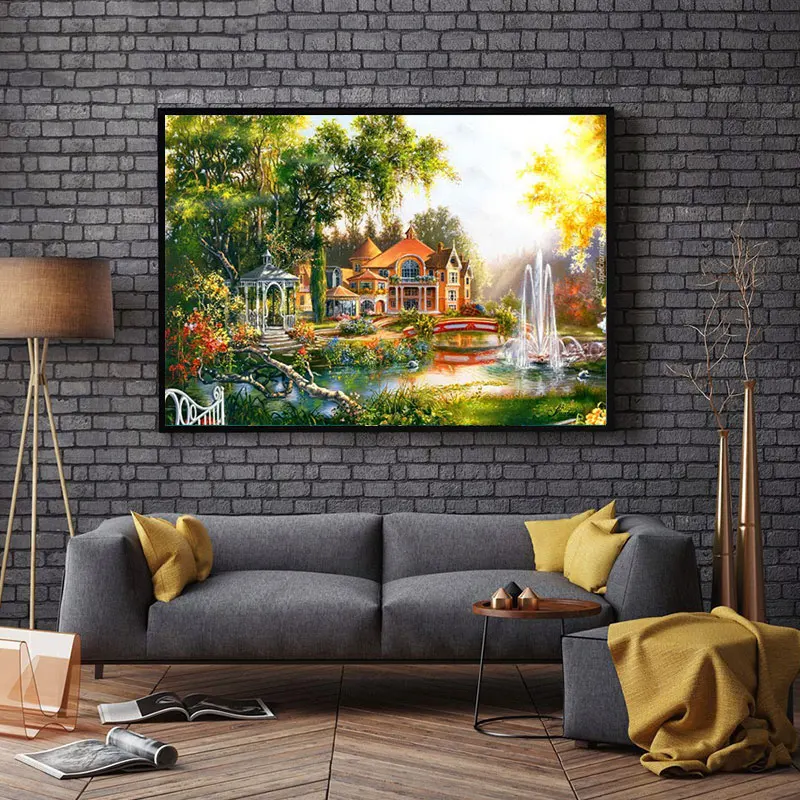 Needlework Embroidery DIY Landscape Painting Cross stitch kits 14CT scenery home Cross-stitch Sets For C | Дом и сад