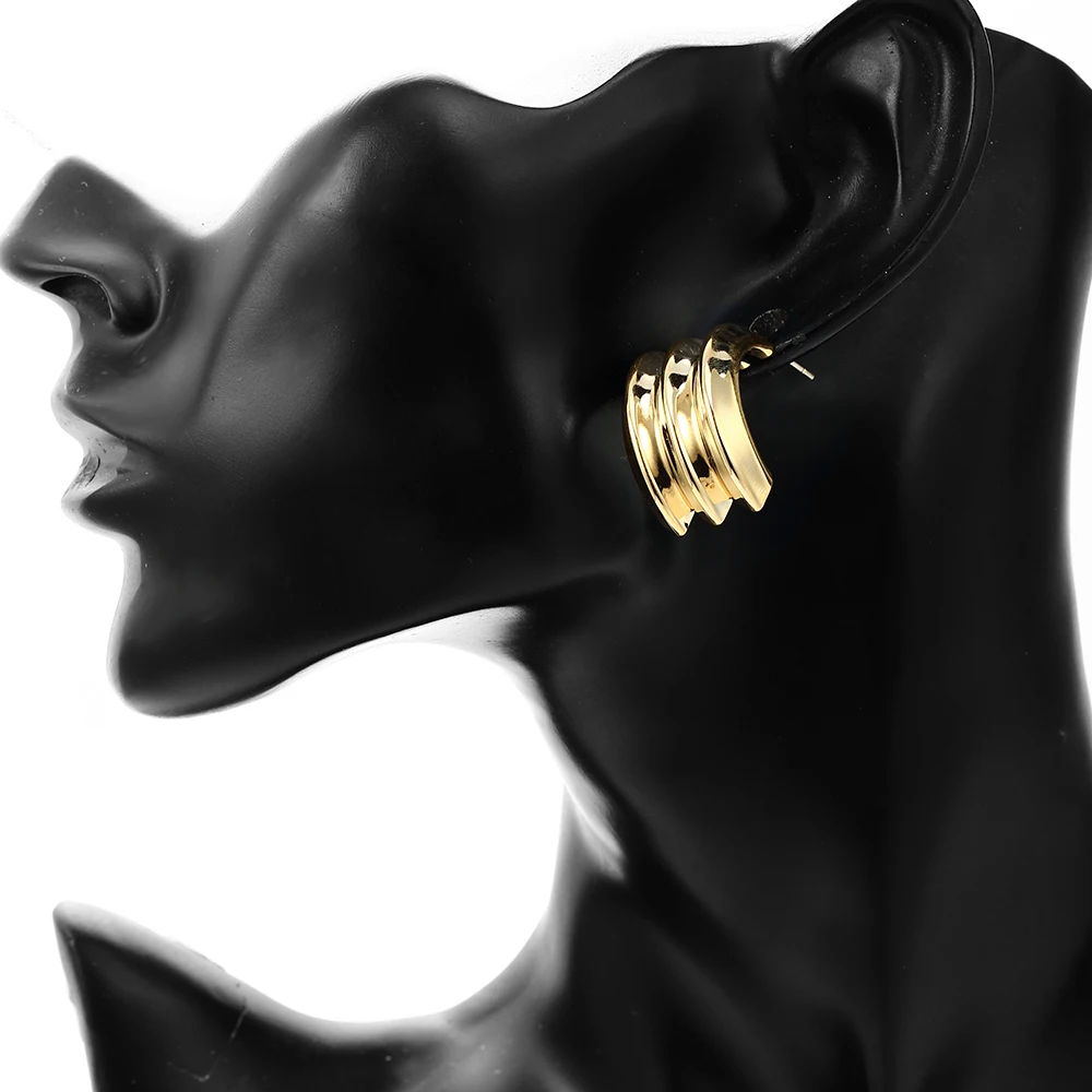 1 Pair Stud Earrings Simple Classic Geometric Punk Brincos for Women Hot Selling Style Copper Metal New Jewelry | Украшения и