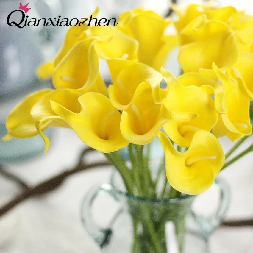 Qianxiaozhen 4 шт. Искусственные цветы Calla для Свадебные фальшивые Цветы Букет