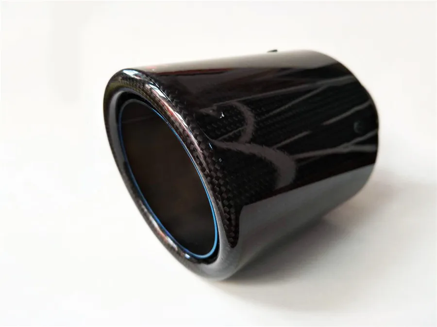 Глушитель наконечника трубы из стали углеродного волокна 63 мм 89 синий автомобиль