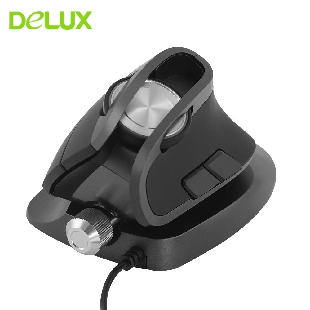 Вертикальная мышь Delux компьютера Мышь USB Проводная вертикальная 4000 Точек на дюйм