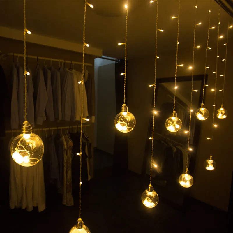 Mrosaa круглый шар в помещении окно Рождество занавес свет 2 5 м 50 LED Свадьба балкон