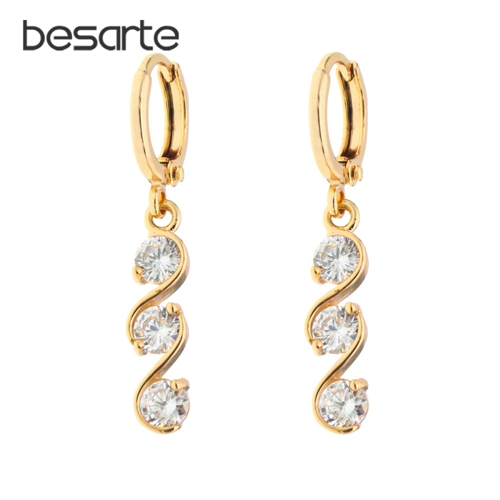 Висячие серьги золотые женские длинные Oorbel Orecchini Donna Ohrringe Бижутерия Женские