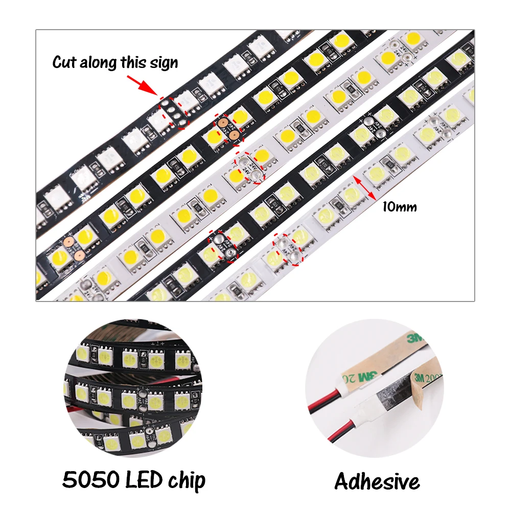 12 В 24 в 5050 RGB Светодиодная лента 120 светодисветодиодный s/m холодный белый теплый