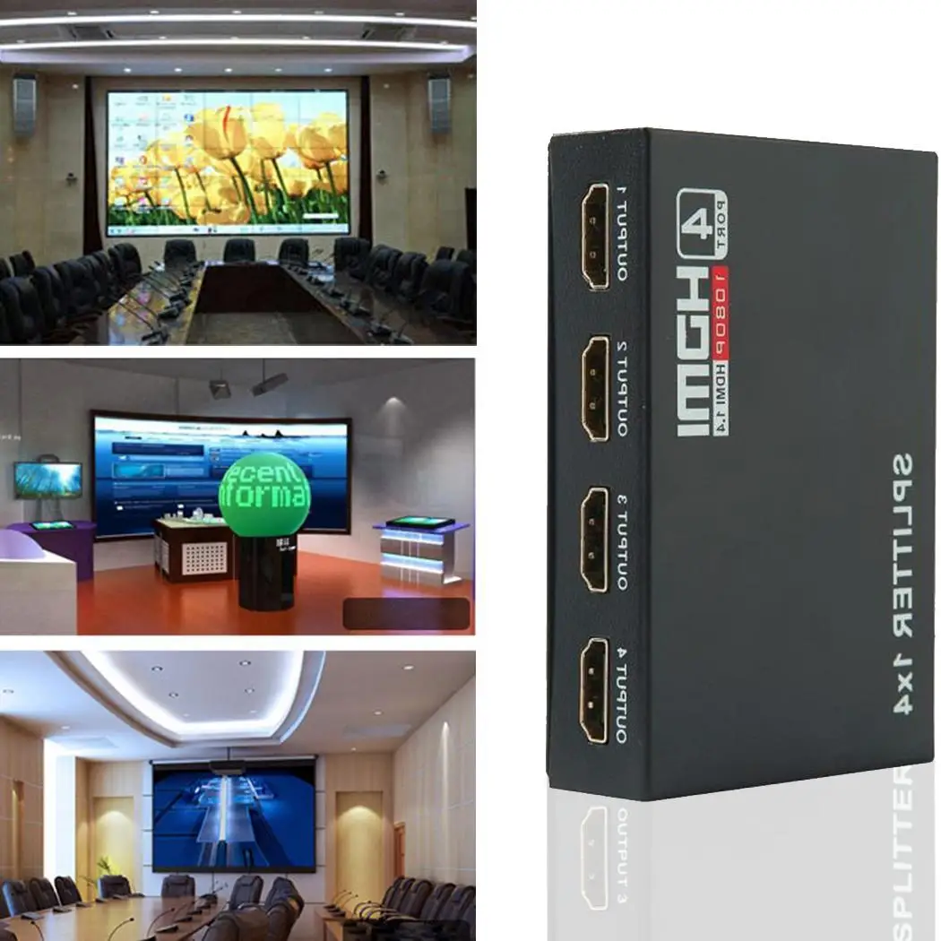 1080 P 1 4 V HDMI HD перфоратор 1X4 Порты и разъёмы концентратор ретранслятор 110 220 AC
