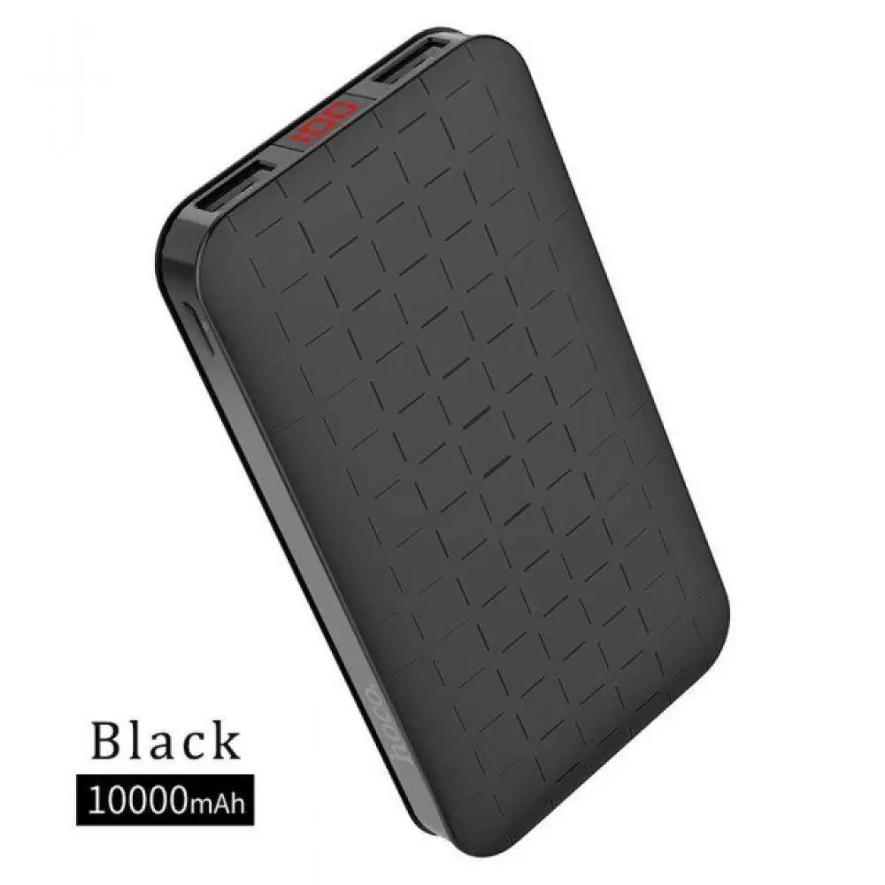 HOCO 10000 мАч Внешний аккумулятор ультра тонкий внешний Двойной USB светодиодный