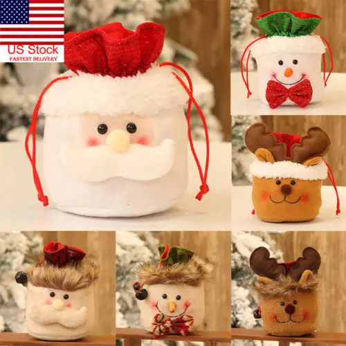 US Christmas Kid Candy Bag Santa Claus Snowmen Gift Children Storage | Дом и сад