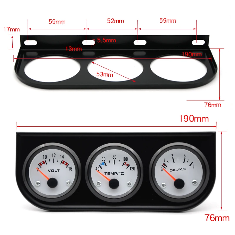 2 '❒ мм черный тройной комплект для установки манометра температура воды и