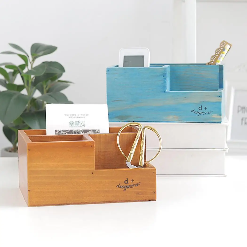 Деревянный Настольный органайзер для хранения держатель контейнера ручка