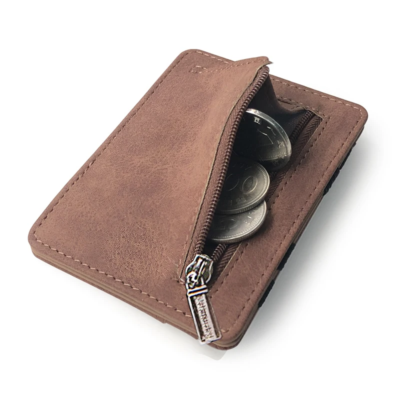 Fashion New Business Men Nubuck Leather Slim Wallet Credit Card Holder Magic Mini Clutch Bag Small Coin Purse ID Pocket | Багаж и сумки