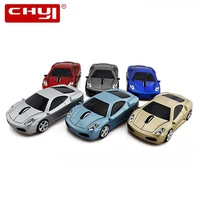 chyi wireless sport car shape computer mouse mini ergonomic gaming mause portable usb pc mice with blue led headlight for laptop