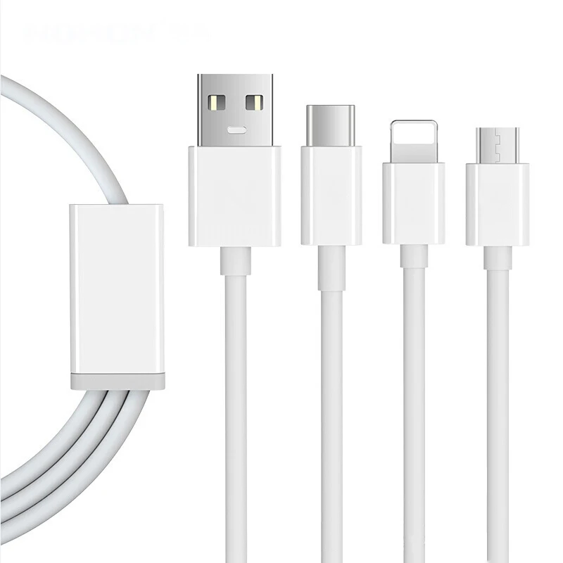 Переходной USB кабель для iPhone XS Max XR X 8 7 6 быстрая зарядка Зарядное устройство 3 в 1