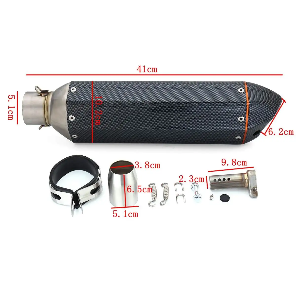 

Universal 1Set 38-51mm Motorcycle Exhaust Muffler Escape Slip On Pipe Fit Motorbike Scooter ATV Dirt Bike DIY Carbon