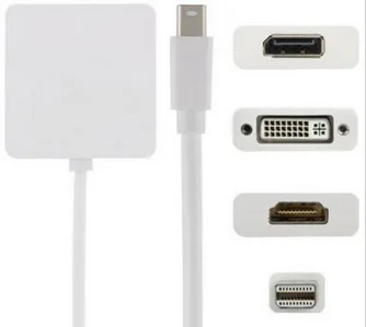 100 шт. 3 в 1 mini 1080P порт дисплея dp к HDMI DVI DP адаптер кабель преобразователя для Apple