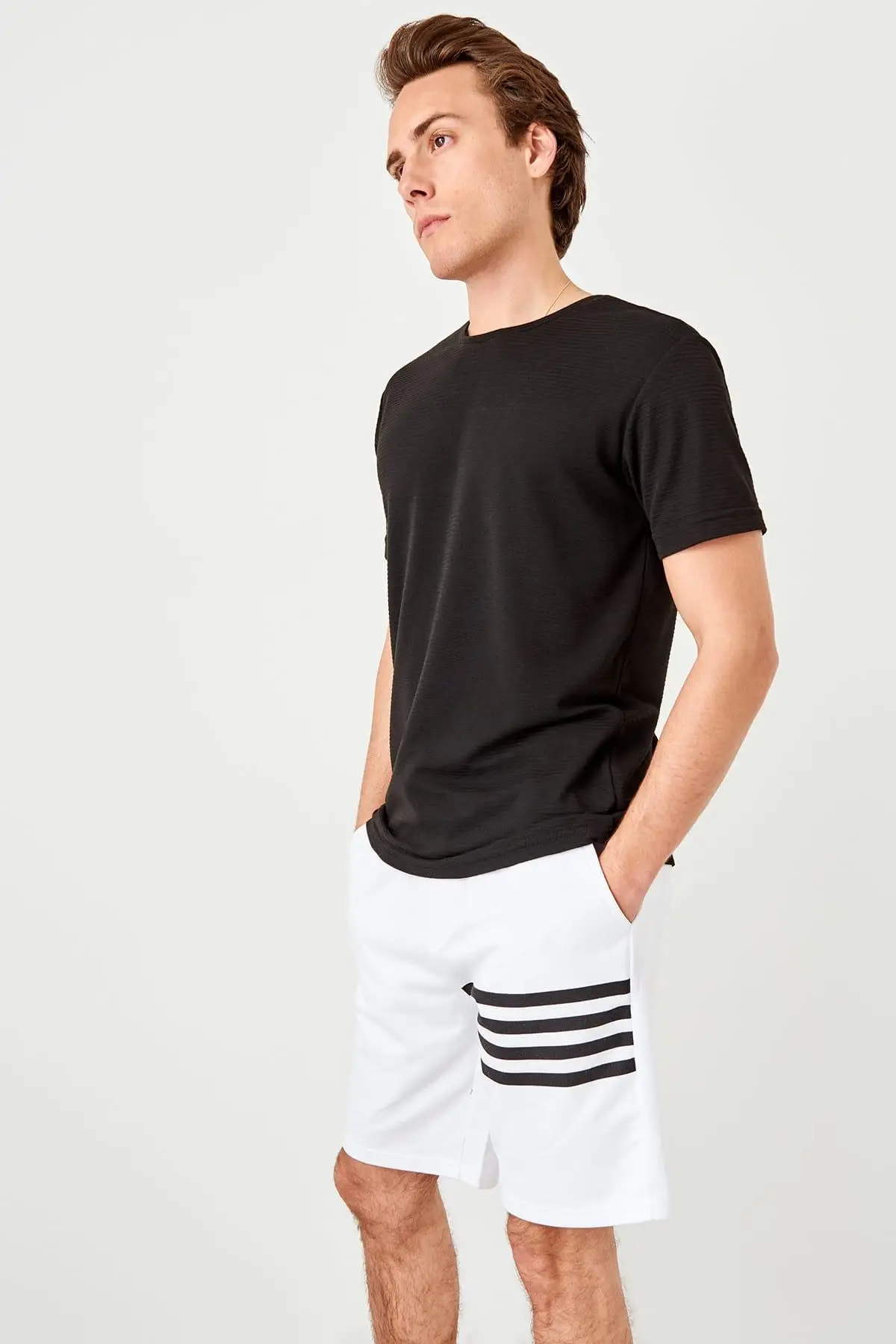 Trendyol новые белые мужские шорты с лентами TMNSS19VL0031|Женские шорты| |