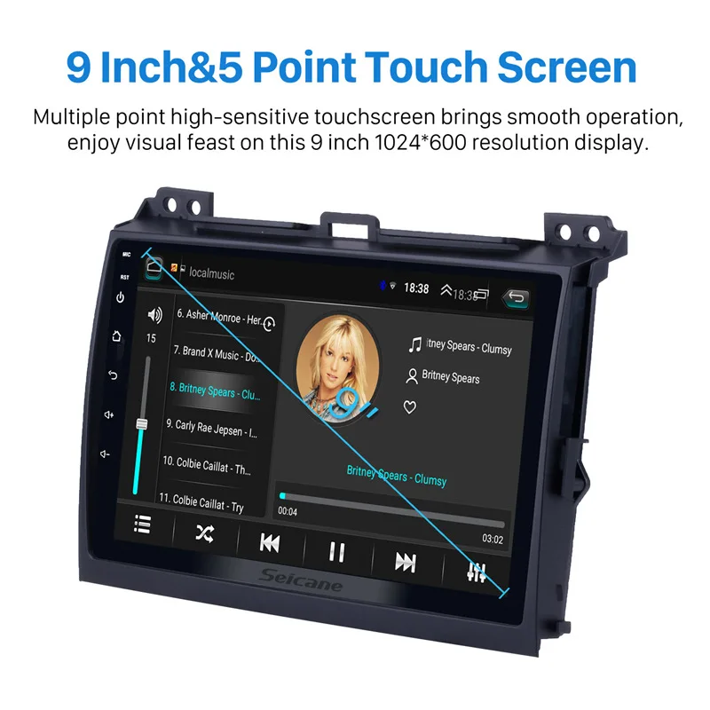Seicane 10 1 дюймов Android 8 для 2004 2005 2006 2007 2008 2009 Toyota Prado радио GPS навигационная система