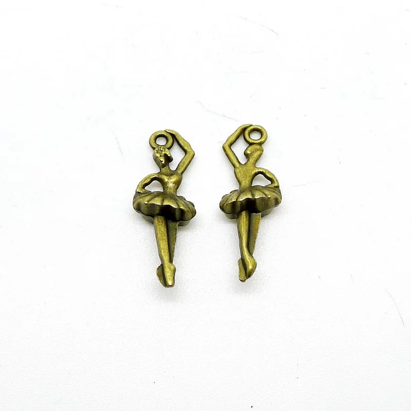 

GOINHOT 100pcs/lot Ballet girl 27x10mm alloy charms pendant fit jewelry making wholesale DIY free shipping