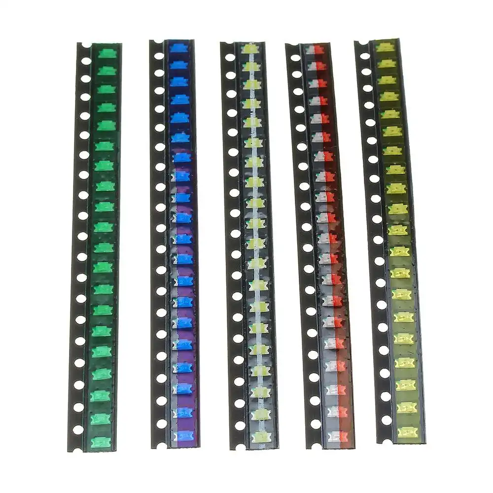 100 шт. 5 цветов 20 каждого ассортимента светодиодов 1206 SMD светодиодный комплект