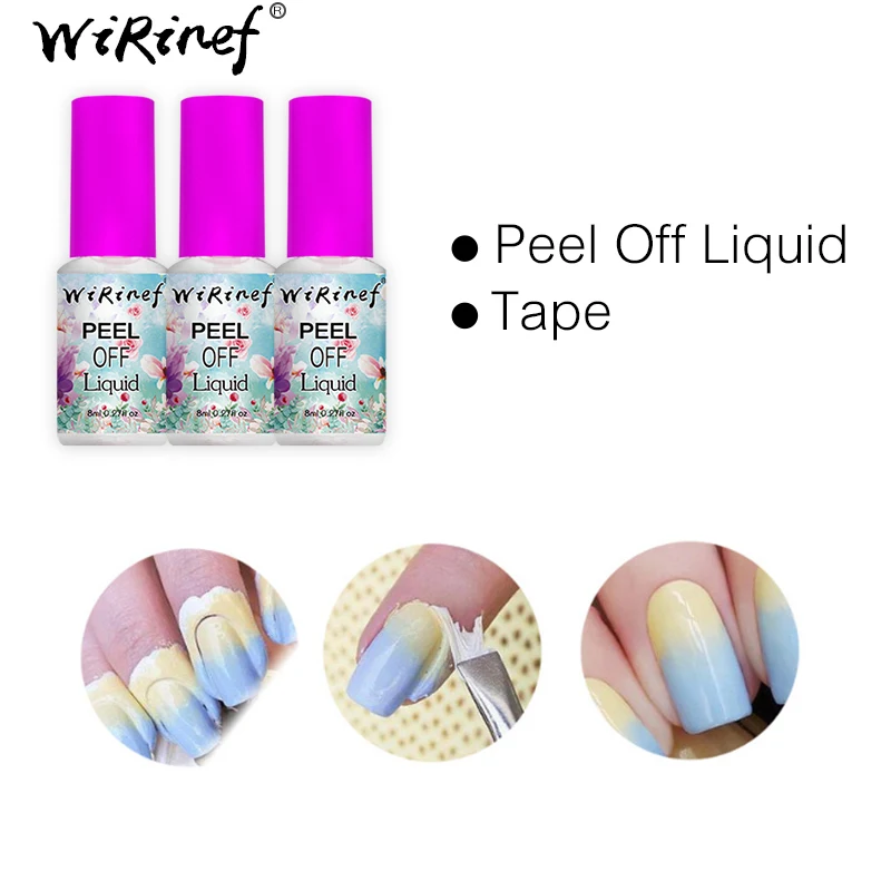 WiRinef Finger Protect клей отшелушивает 8 мл белый крем лак для ногтей легко чистить чтобы