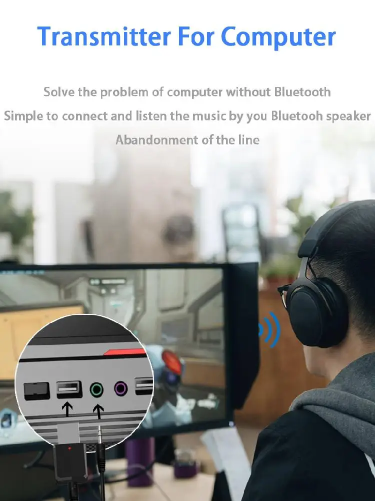 Bluetooth 5 0 приемник передатчик беспроводной Мини 3 мм стерео адаптер для автомобиля