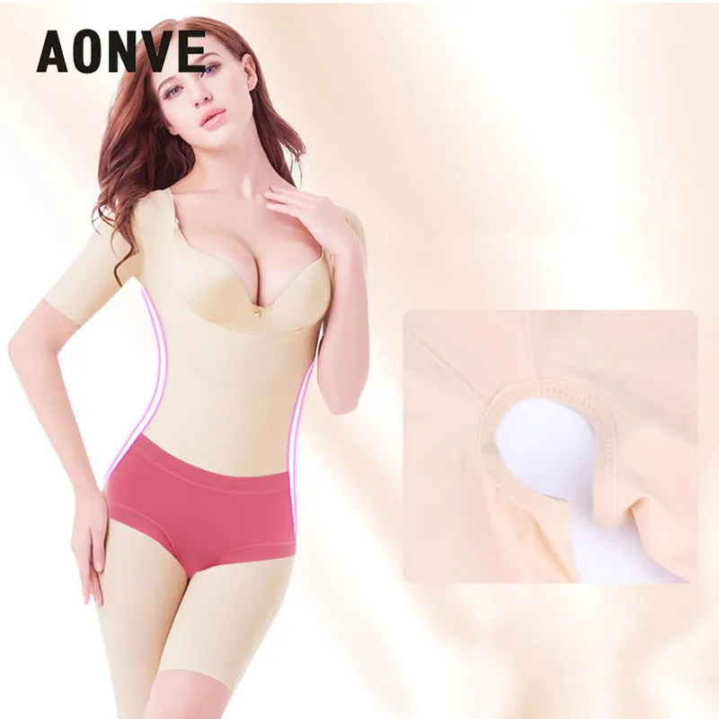 Aonve боди для похудения Shapewear с коротким рукавом формирователь рук бесшовный