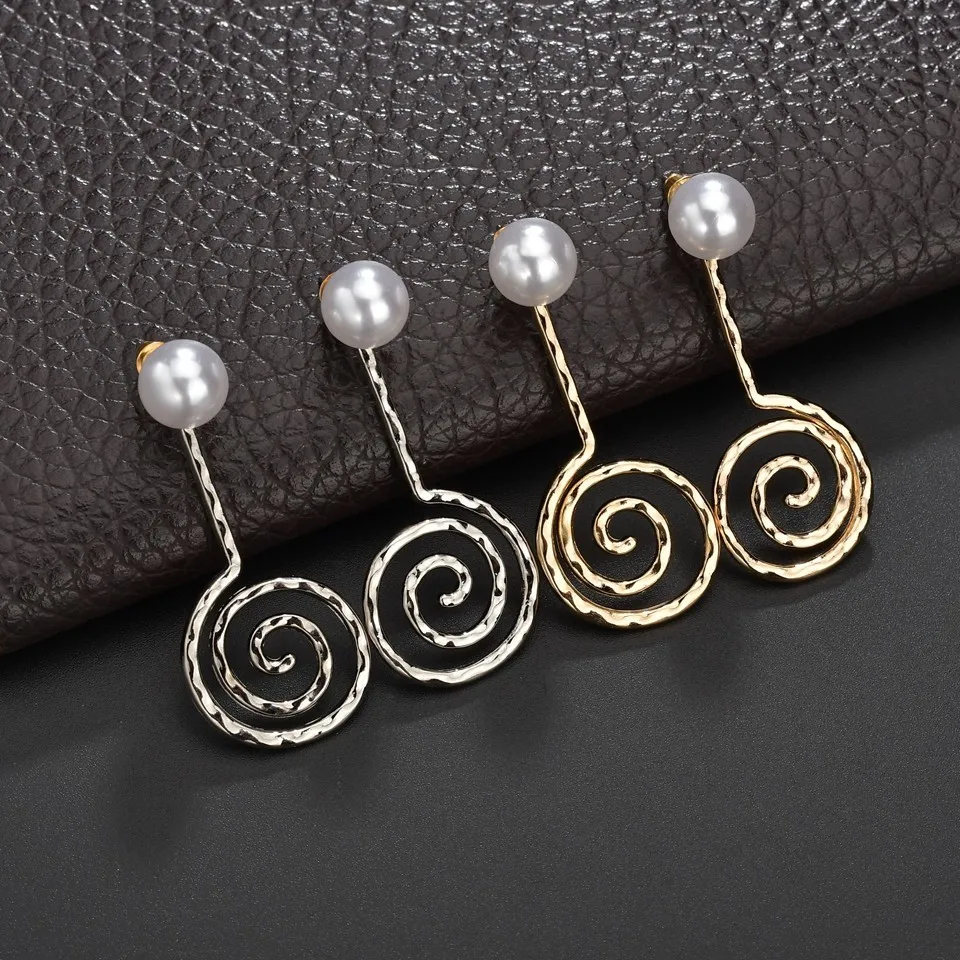 Женские серьги-пусеты Boho овальные высокого качества с жемчугом | Украшения и