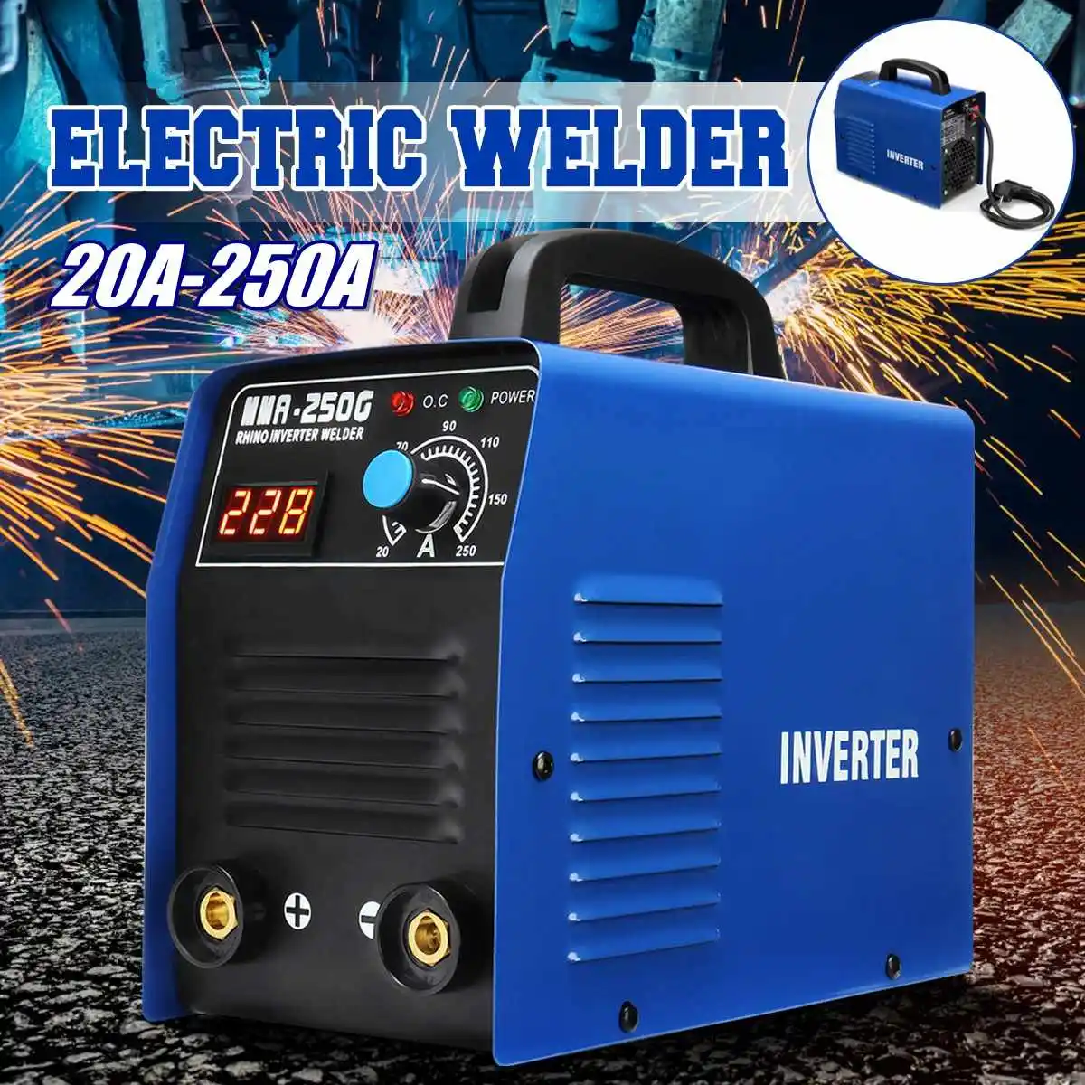 MMA-250G 20-250A Ручной мини инверторов ММА IGBT 220V мини Электрический двухдуговой сварочный аппарат инвертора станка