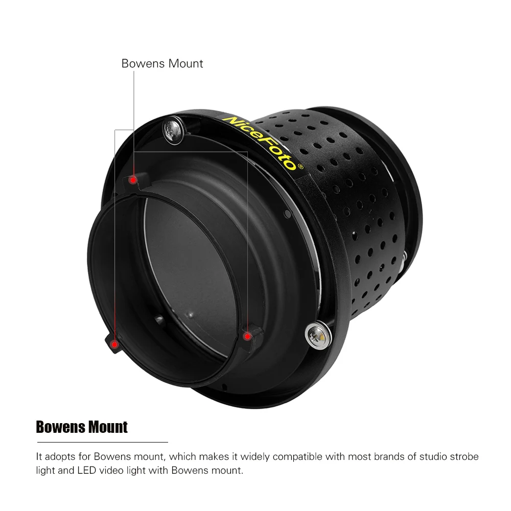 Conical Snoot светильник NiceFoto для фото и видеосъемки YONGNUO YN50mm F1.8 крепление объектива