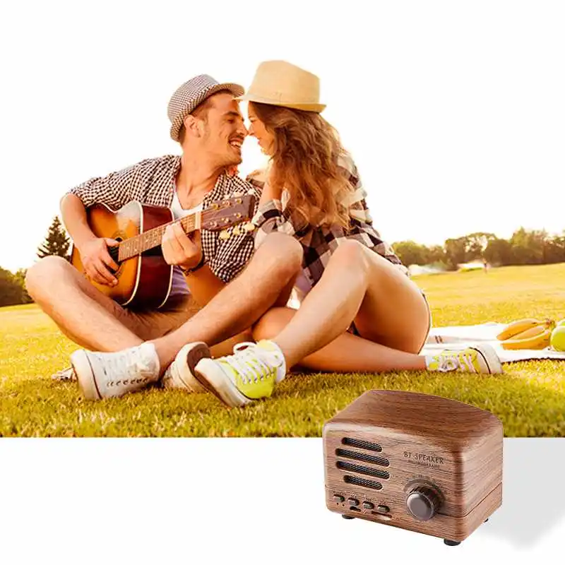 Ретро Bluetooth динамик портативный мини s Поддержка Tf карта Воспроизведение Fm радио
