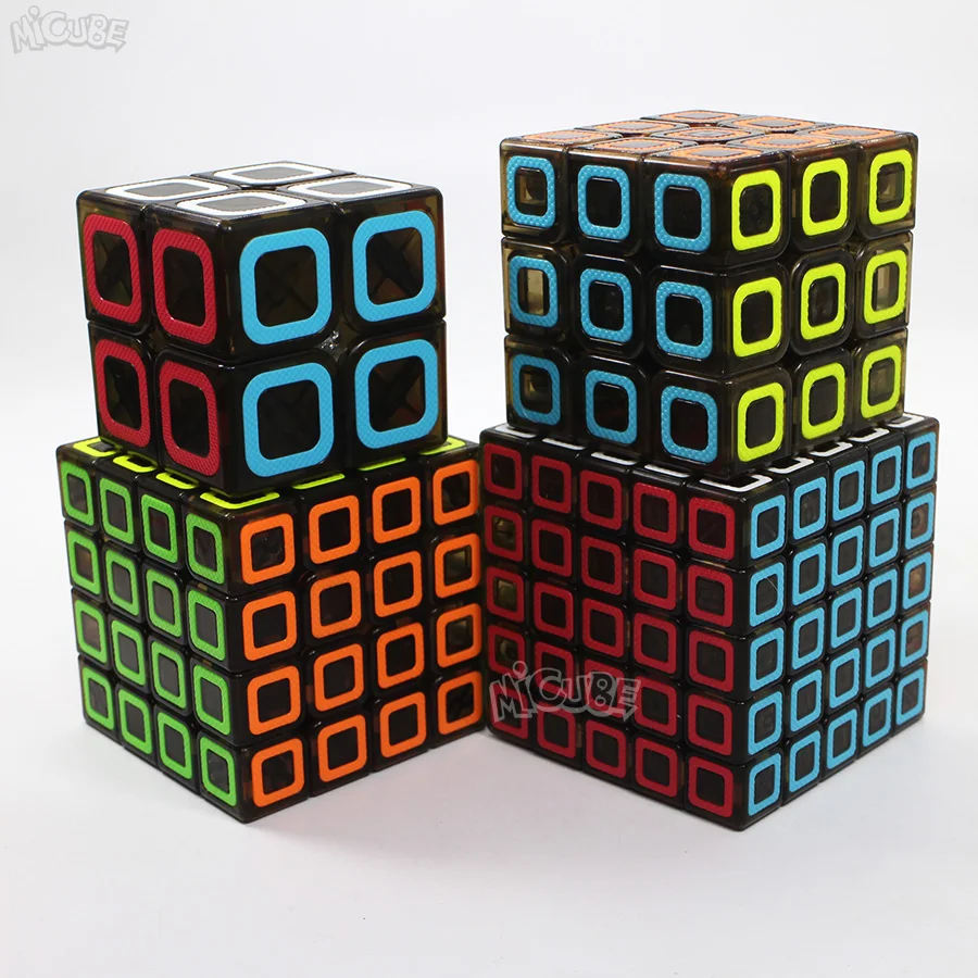 Qiyi Cube 2x2 3x3 4x4 5x5 Ciyuan волшебный скоростной куб прозрачный черный размер игрушки для