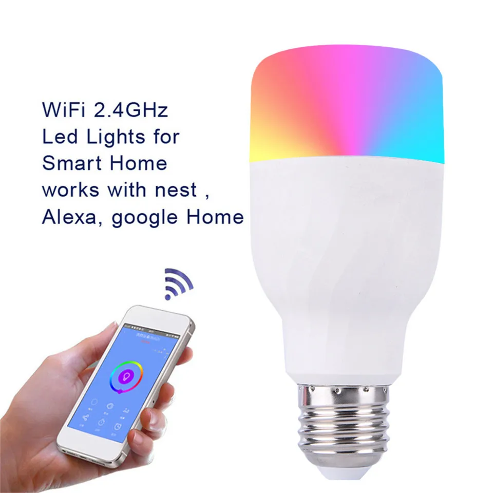 Светодиодная лампа RGBW 1600 миллионов умная с управлением звуком работает alexa echol