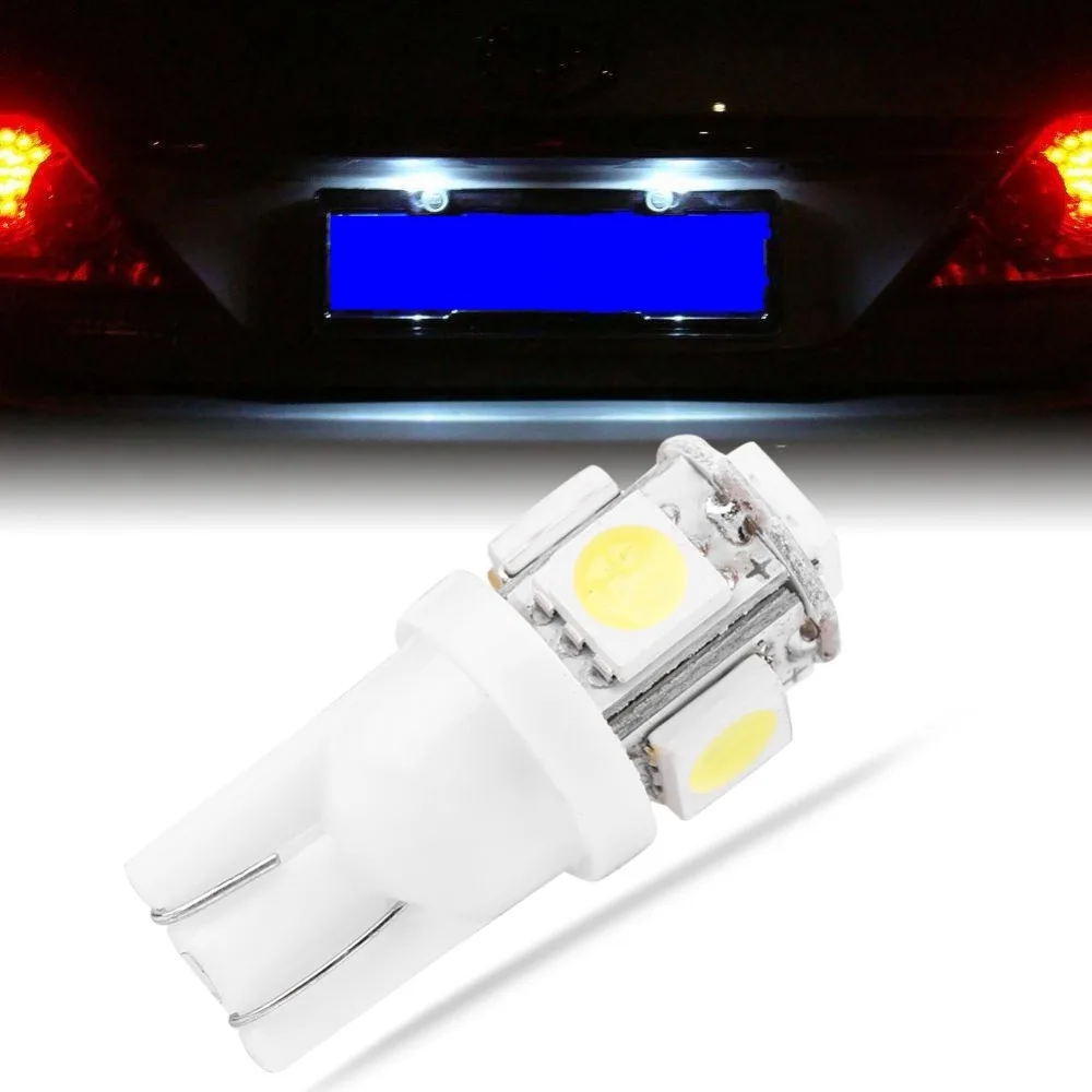 1 шт. 5SMD 5050 Чипсет светодиодный автомобильный Светильник лампы белого цвета для T10
