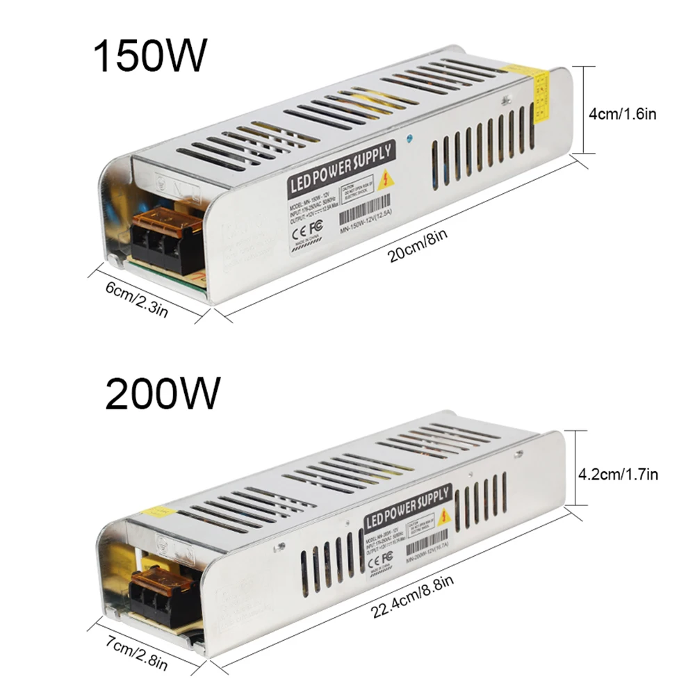 AC220V для DC12V светодиодный драйвер импульсный Питание 60 W 120 150 200 250 360 адаптер