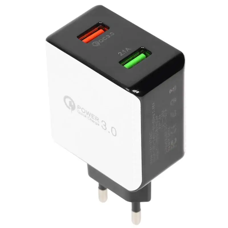 2 USB с двойным портом QC 3 0 2.1A быстрое зарядное устройство ЕС Разъем для мобильного