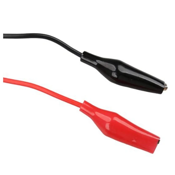 Promotion! 2pcs 100cm BNC Q9 Oscilloscope Measuring Leads Double Clip Alligator bare copper (Mini Clips) Red + Black |