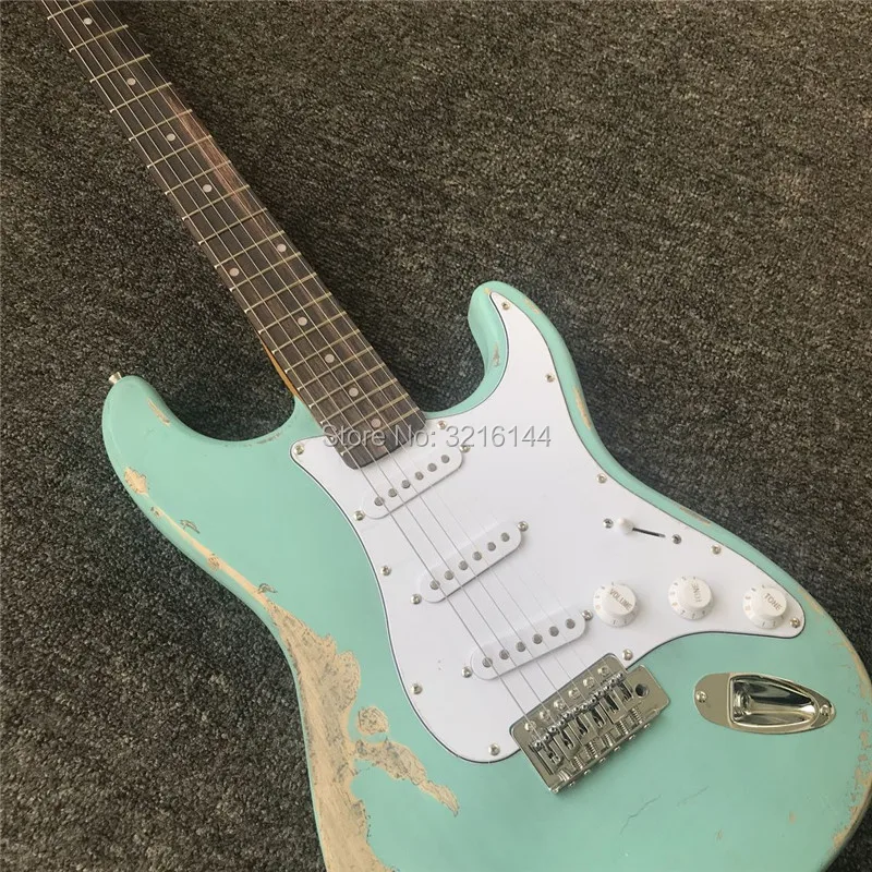 В наличии. Ручная do old guitar s реставрация древних путей электрогитара зеленый